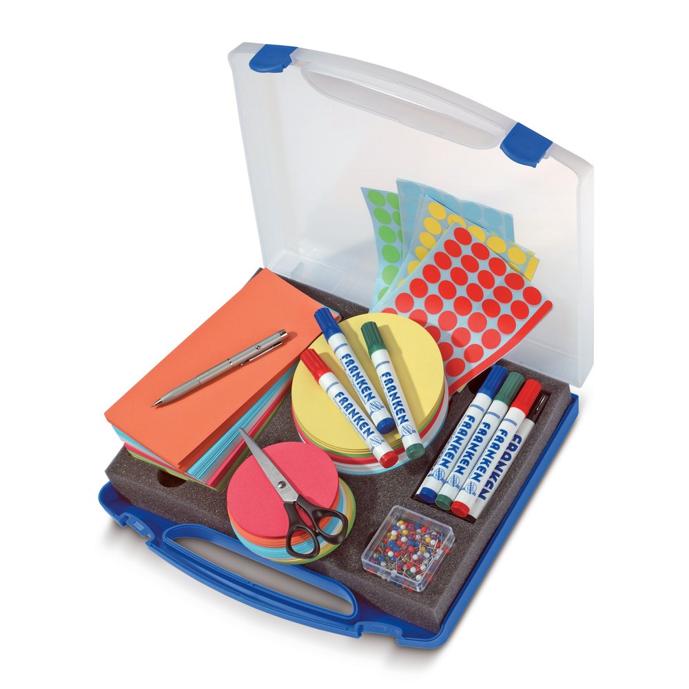 Image of  Beinhaltet u. a. Moderationskarten, Boardmarker, Pinnnadeln, Kleber und SchereModerationskoffer FRANKEN Mini, ca. 1.000 Teile Moderationskoffer FRANKEN Mini, ca. 1.000 Teile
