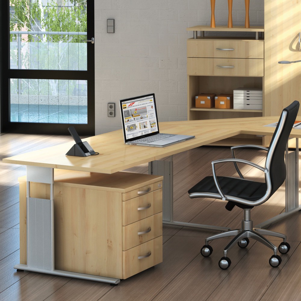 Image of Zeitlose und dynamische Büroeinrichtung: Modulschrank Lissabon Dieser Büroschrank mit seinem Mix aus offenen und geschlossenen Elementen überzeugt durch sein zeitloses und dynamisches Design. Der Modulschrank Lissabon verfügt über 5 Ordnerhöhen mit viel S