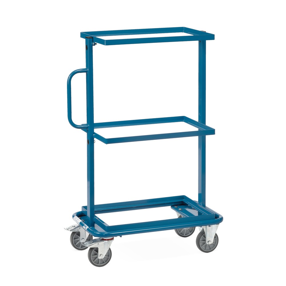 Image of Montagewagen fetra® mit offenen Rahmen Dieser pulverbeschichtete Montagewagen ist aus robustem Stahlrohr und Profilstahl geschweisst. In die offenen Rahmen der 3 Etagen können passende Euro-Kunststoffkästen zur praktischen Sortierung eingelegt werden. Wäh