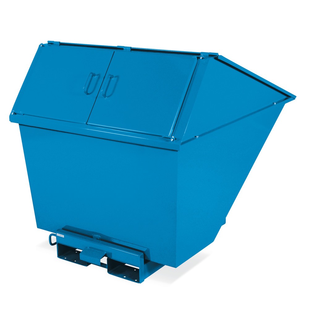 Image of Mit diesem Müllcontainer trennen Sie Wertstoffe sicher und komfortabel Verlassen Sie sich bei der Mülltrennung, Wertstoffsammlung und Abfallbeseitigung auf den Kippbehälter mit Abdeckung. Nehmen Sie den Container bequem mit den Gabelstaplerzinken auf und 