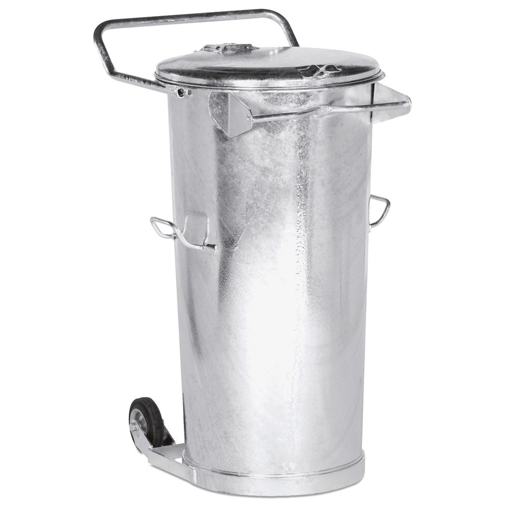 Image of Stabile und funktionale Mülltonne aus feuerverzinktem Stahl In jedem Betrieb fallen Abfälle aus unterschiedlichen Wertstoffen an, die oft in Spezial-Mülltonnen gesammelt werden müssen. Mit diesen feuerverzinkten Mülltonnen aus Stahlblech verwahren Sie ölh