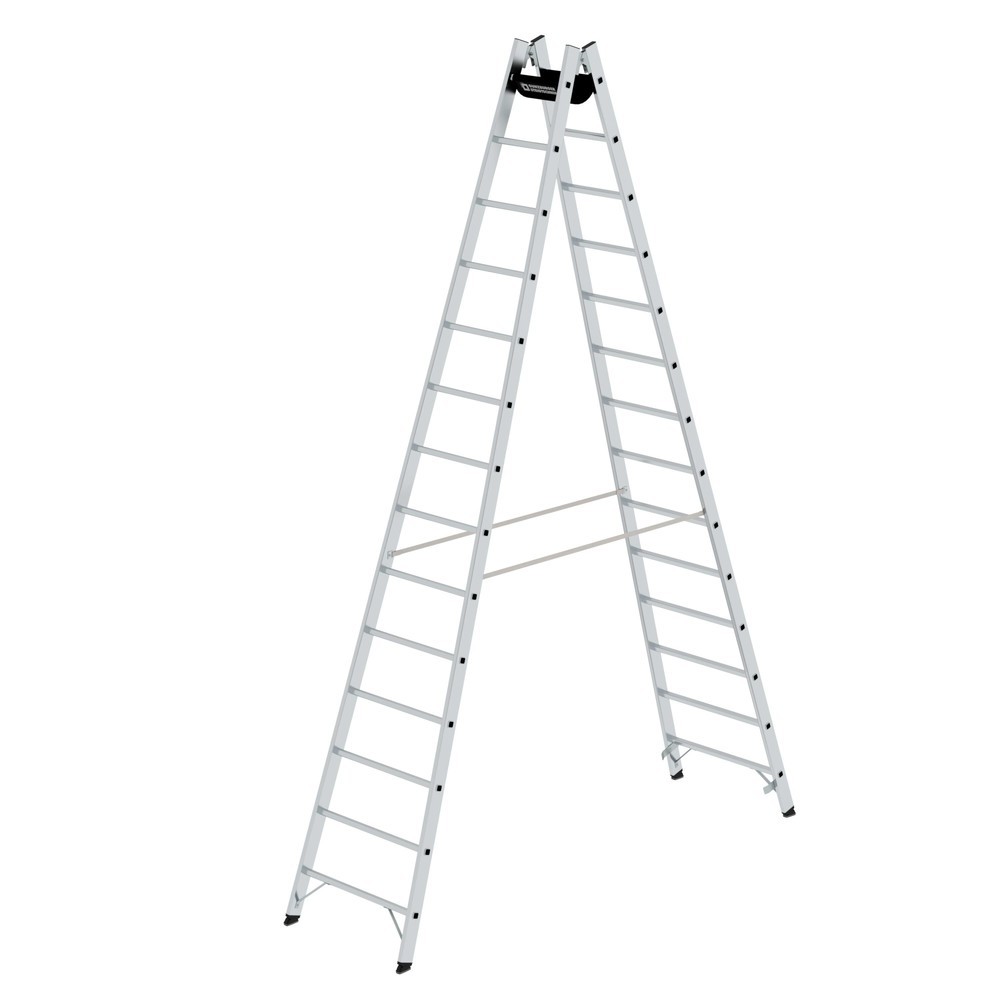 Image of Alu-Mehrzweckleiter mit doppelseitigem Aufstieg – platzsparend und leicht Durch ihr geringes Eigengewicht und den 2-seitigen Zugang bietet diese Sprossen-Stehleiter hohe Flexibilität. Selbst in engen Räumen ist die Leiter vielseitig einsetzbar und der Tra