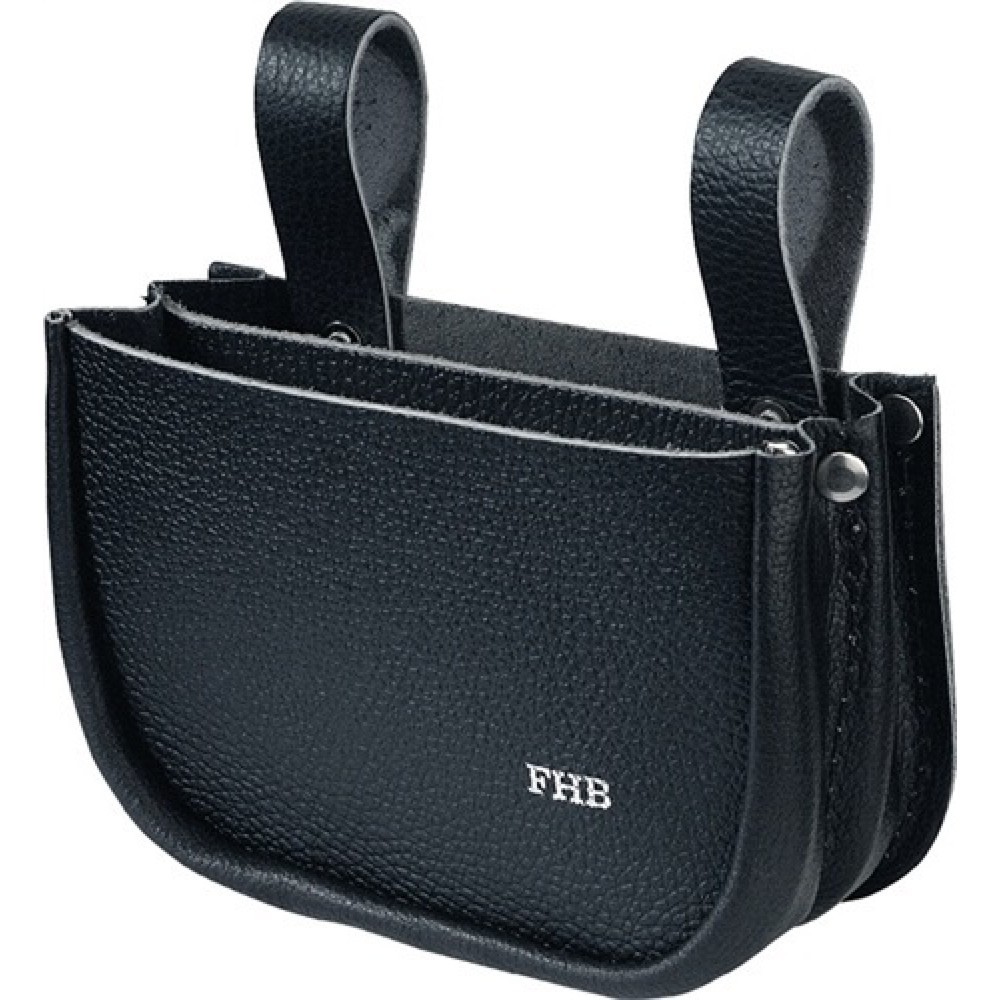 Image of  Nähenden abgenietet B 18 x H 12 x T 7 ca. cmNageltasche, dop.LUKAS ca.B18xH12xT0,5cm schwarz Leder FHB Nageltasche, dop.LUKAS ca.B18xH12xT0,5cm schwarz Leder FHB