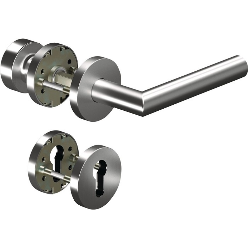 Image of  Norm: DIN 1906OGRO Rosettengarnitur CORE8906 8 mm / 3020N/6501/6612 PZ AL, rund PZ, Aluminium F1, DIN links / rechts flach D/K OGRO Rosettengarnitur CORE8906 8 mm / 3020N/6501/6612 PZ AL, rund PZ, Aluminium F1, DIN links / rechts flach D/K