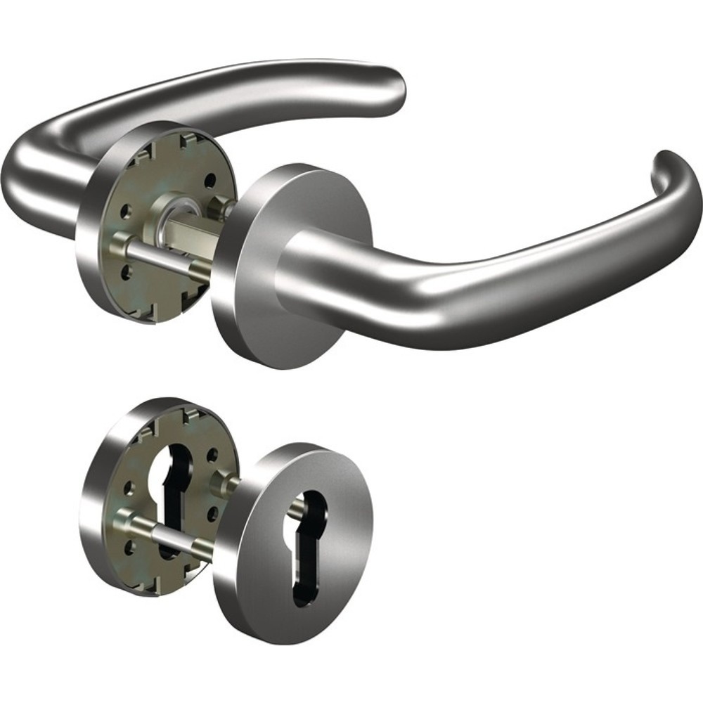 Image of  Norm: DIN 1906OGRO Rosettengarnitur CORE8999 8mm / 6501 / 7122 WC ER, rund WC, Edelstahl ER, DIN links / rechts D/D OGRO Rosettengarnitur CORE8999 8mm / 6501 / 7122 WC ER, rund WC, Edelstahl ER, DIN links / rechts D/D