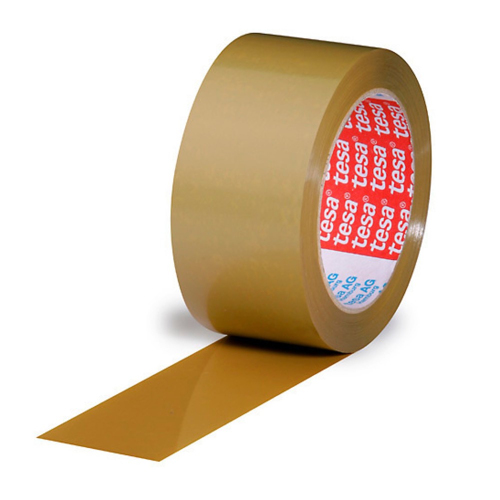Image of Packband mit hoher Klebkraft zum Verschliessen von Paketen bis 36 kg Mit dem tesa Packband verschliessen Sie mittelschwere Kartons bis 36 kg sicher. Dank der stark haftenden Klebemasse aus Naturkautschuk bietet das Verpackungsband eine hohe Klebkraft auf 