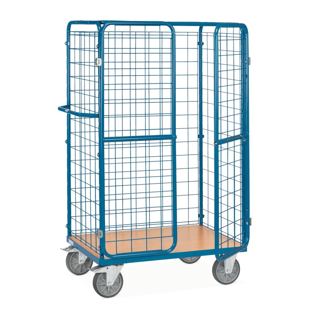 Image of Für Pakete gedacht, für vieles mehr bestens geeignet Der Paketwagen von fetra® hat alle Vorteile eines mobilen Kastenwagens, kann aber mit den Doppelflügeltüren verschlossen werden. Dafür ist in den Rohrrahmen ein Riegelverschluss integriert. Dieser kann 