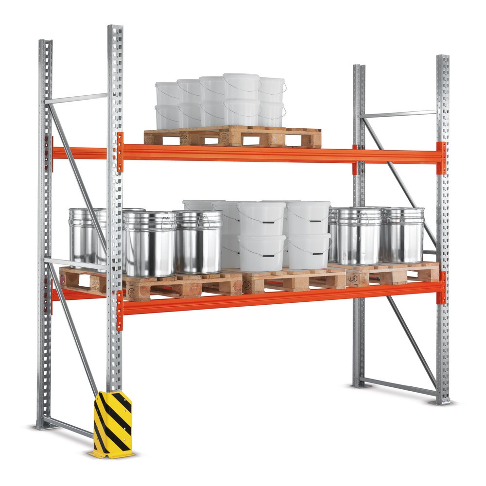 Image of Optimieren Sie die Lagerung Ihrer Waren auf Europaletten mit einem Palettenregal META MULTIPLA als Grundfeld Vom Fahrzeug direkt ins Regal – genau so, wie die Palette transportiert wird, wird sie ins Regal abgelegt. Dadurch sparen Sie eine Menge Zeit bei 