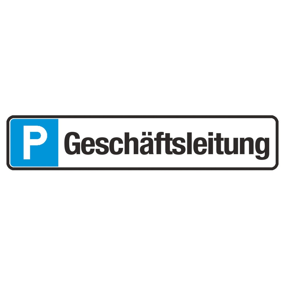 Image of Parkplatz-Reservierungsschild, aluParkplatzschild "Geschäftsleitung", HxB 110 x 520 mm Parkplatzschild "Geschäftsleitung", HxB 110 x 520 mm