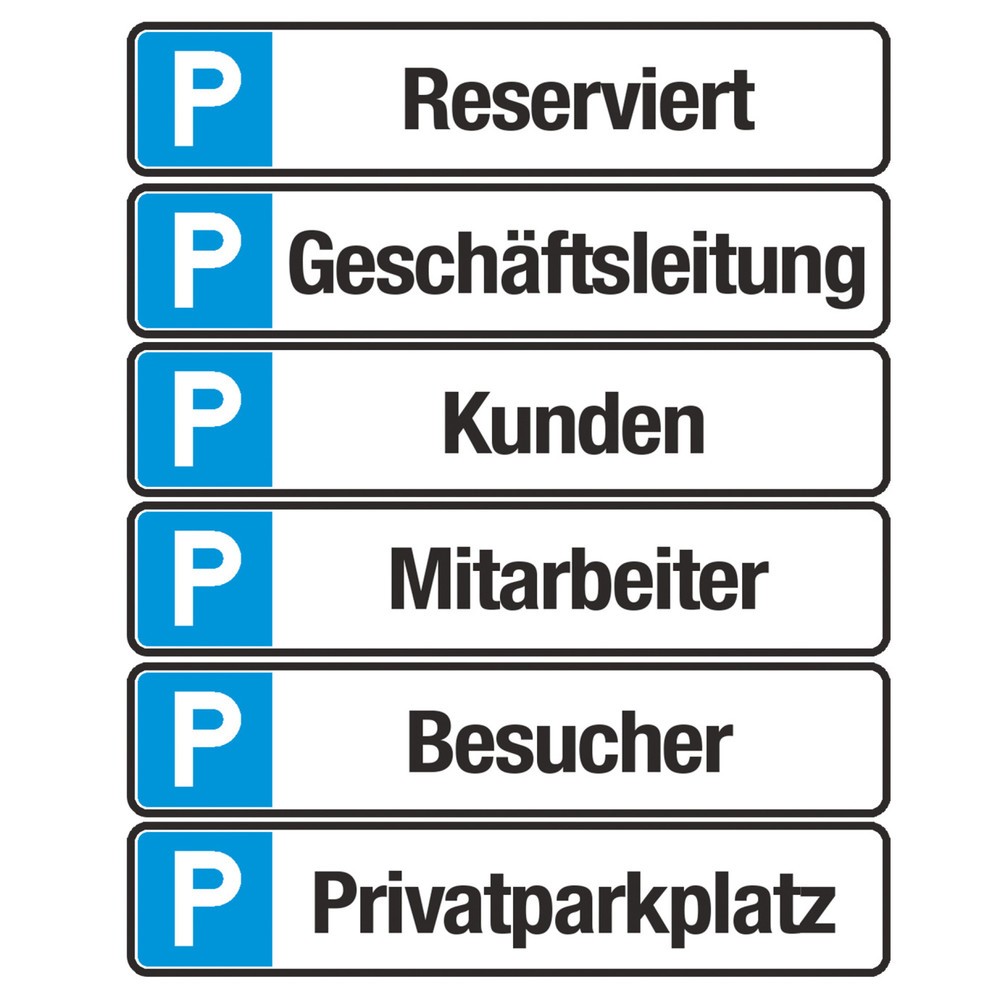 Image of Parkplatz-Reservierungsschild, aluParkplatzschild 'Privatparkplatz', HxB 110 x 520 mm Parkplatzschild 'Privatparkplatz', HxB 110 x 520 mm