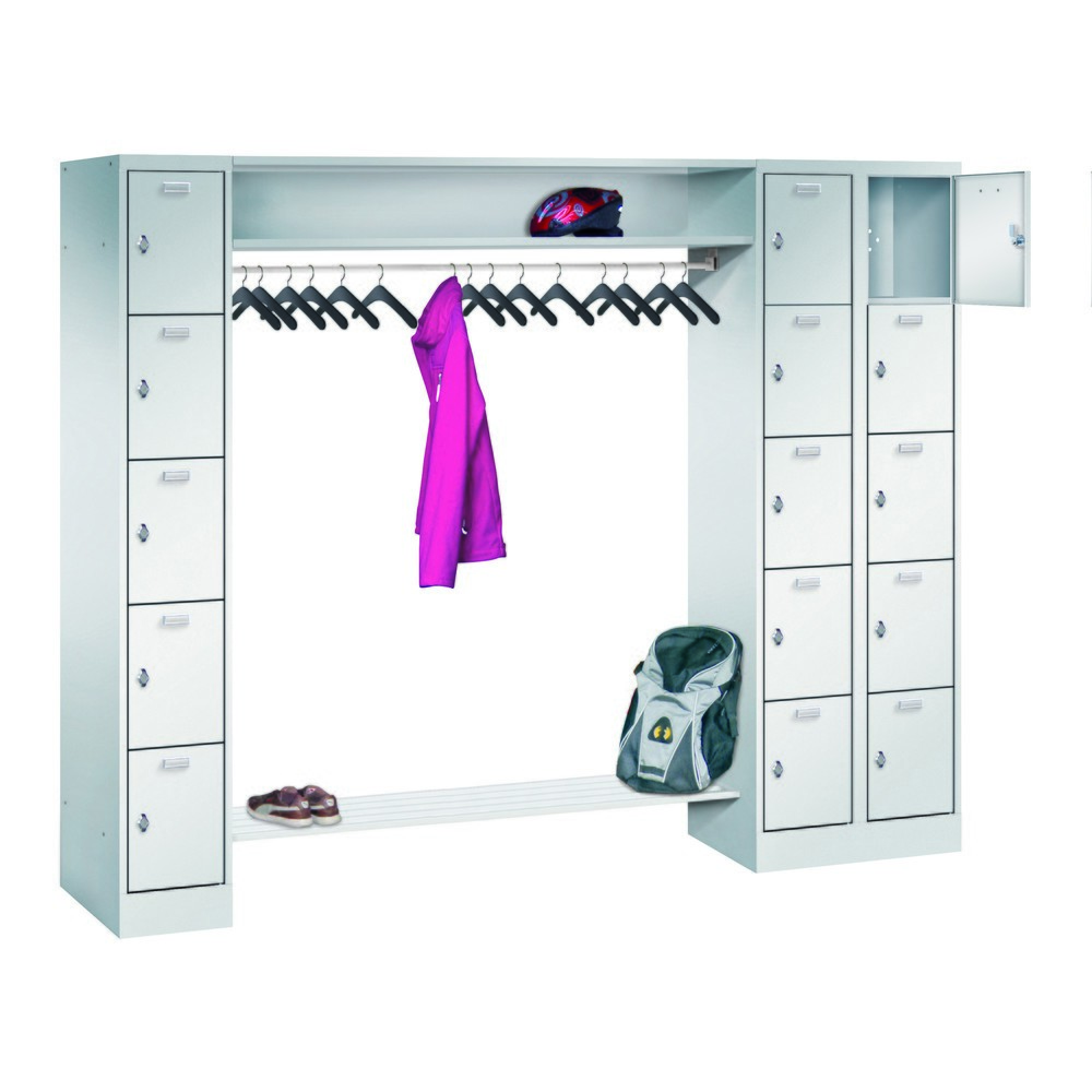 Image of PAVOY Schliessfachgarderobe mit 1 x 5 Fächern + 1 x 10 Fächern und Drehriegelverschluss – variabler Platz für geordnetes Aufbewahren von Arbeits- und Privatkleidung Bei der Arbeit Hab und Gut jederzeit ordentlich verwahren: Das ermöglicht Ihnen die PAVOY 