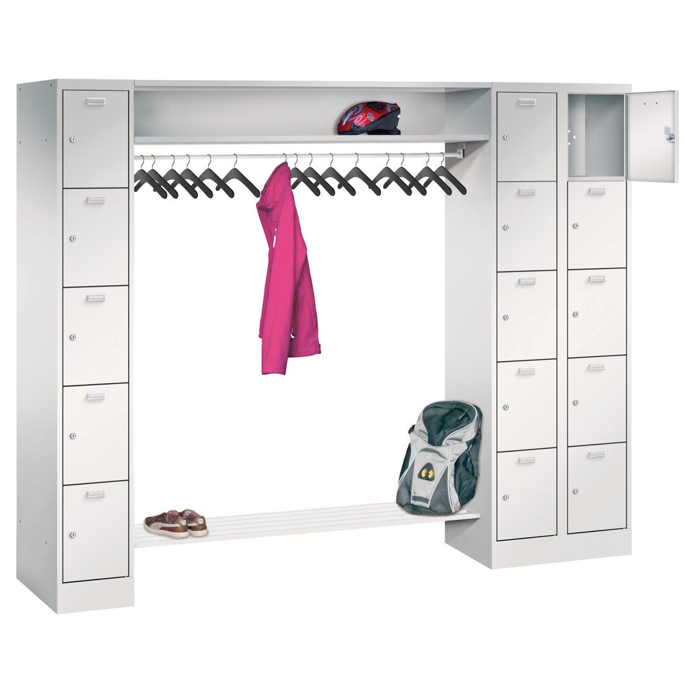 Image of PAVOY Schliessfachgarderobe mit 1 x 5 Fächern + 1 x 10 Fächern und Zylinderschloss – variabler Platz für geordnetes Aufbewahren von Arbeits- und Privatkleidung Bei der Arbeit Hab und Gut jederzeit ordentlich verwahren: Das ermöglicht Ihnen die PAVOY Schli