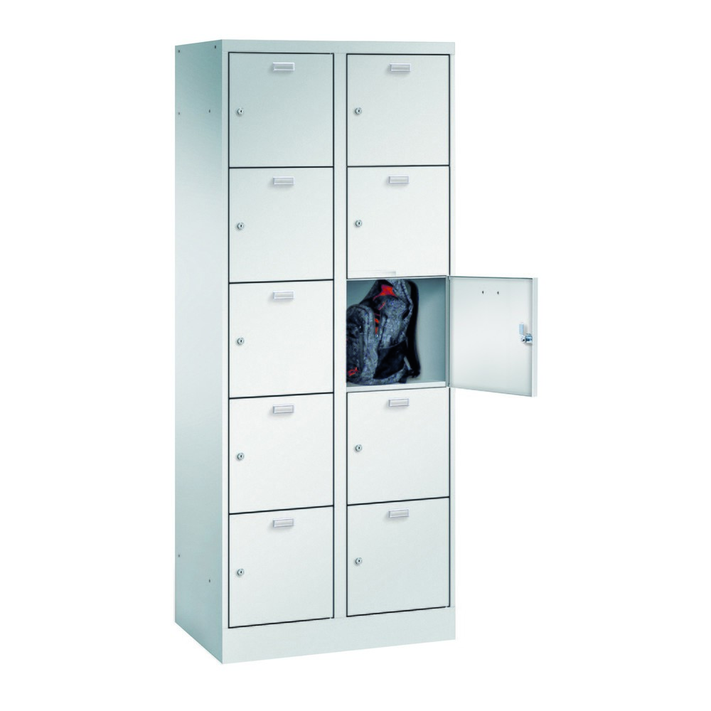 Image of Schliessfachschrank mit 2 x 5 Fächern inkl. Zylinderschloss – eine gesicherte Ablage für kleinteilige Gegenstände mehrerer Mitarbeiter Platzeffizient Fläche für persönliche Gegenstände Ihres Personals bereitstellen: Dafür eignet sich der PAVOY Schliessfac