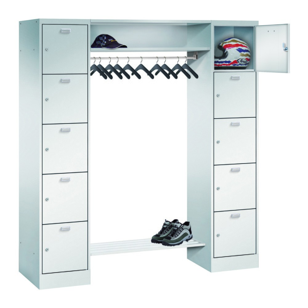 Image of PAVOY Schliessfachgarderobe mit 2 x 5 Fächern und Zylinderschloss – variabler Platz für geordnetes Aufbewahren von Arbeits- und Privatkleidung Bei der Arbeit Hab und Gut jederzeit ordentlich verwahren: Das ermöglicht Ihnen die PAVOY Schliessfachgarderobe 