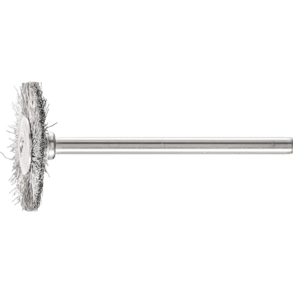 Image of  max. Drehzahl: 12000min-¹PFERD Minirundbürste RBU 2202/3 INOX 0,10, VA, D22xB2xL6mm PFERD Minirundbürste RBU 2202/3 INOX 0,10, VA, D22xB2xL6mm