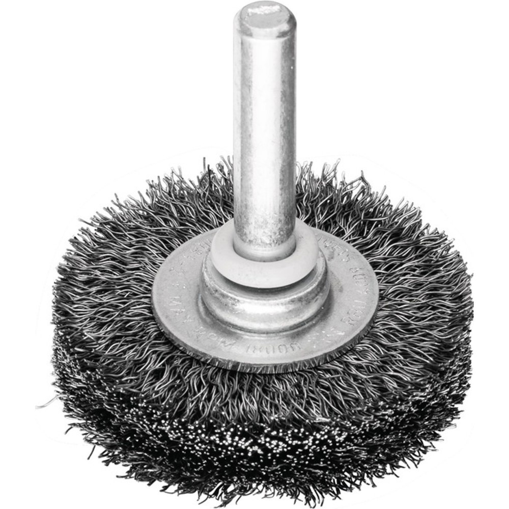 Image of  max. Drehzahl: 15000min-¹PFERD Rundbürste RBU 5015/6 ST 0,20, Stahl 15 mm 15000 min-¹, Ø 50 mm 6 mm Drahtstärke 0,2 mm PFERD Rundbürste RBU 5015/6 ST 0,20, Stahl 15 mm 15000 min-¹, Ø 50 mm 6 mm Drahtstärke 0,2 mm