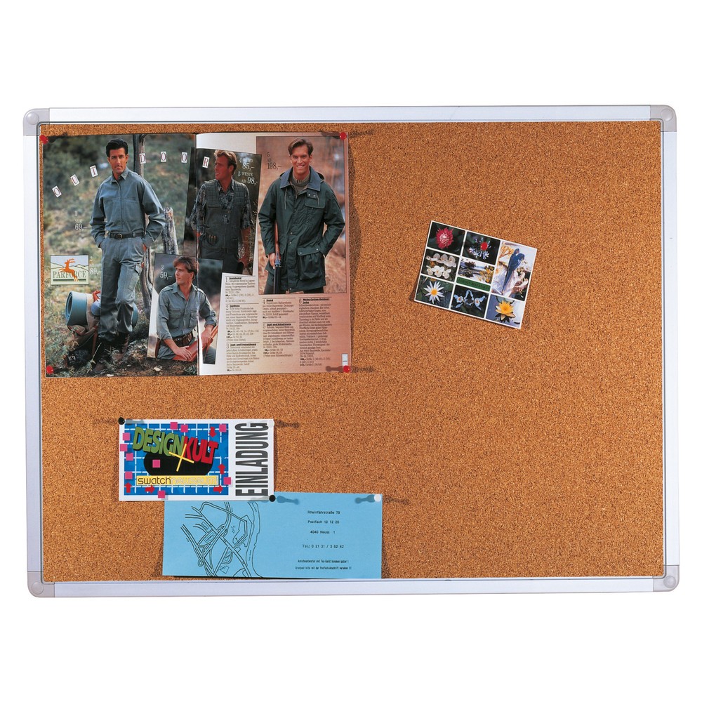 Image of Eine Kork-Pinnwand kaufen und alles Wichtige im Blick haben Auf der Pinntafel FRANKEN X-tra! Line pinnen Sie Memos, Mitteilungen und Terminzettel an und haben diese stets im Blick. So gestalten Sie Ihren Büroalltag übersichtlicher und sorgen für eine opti