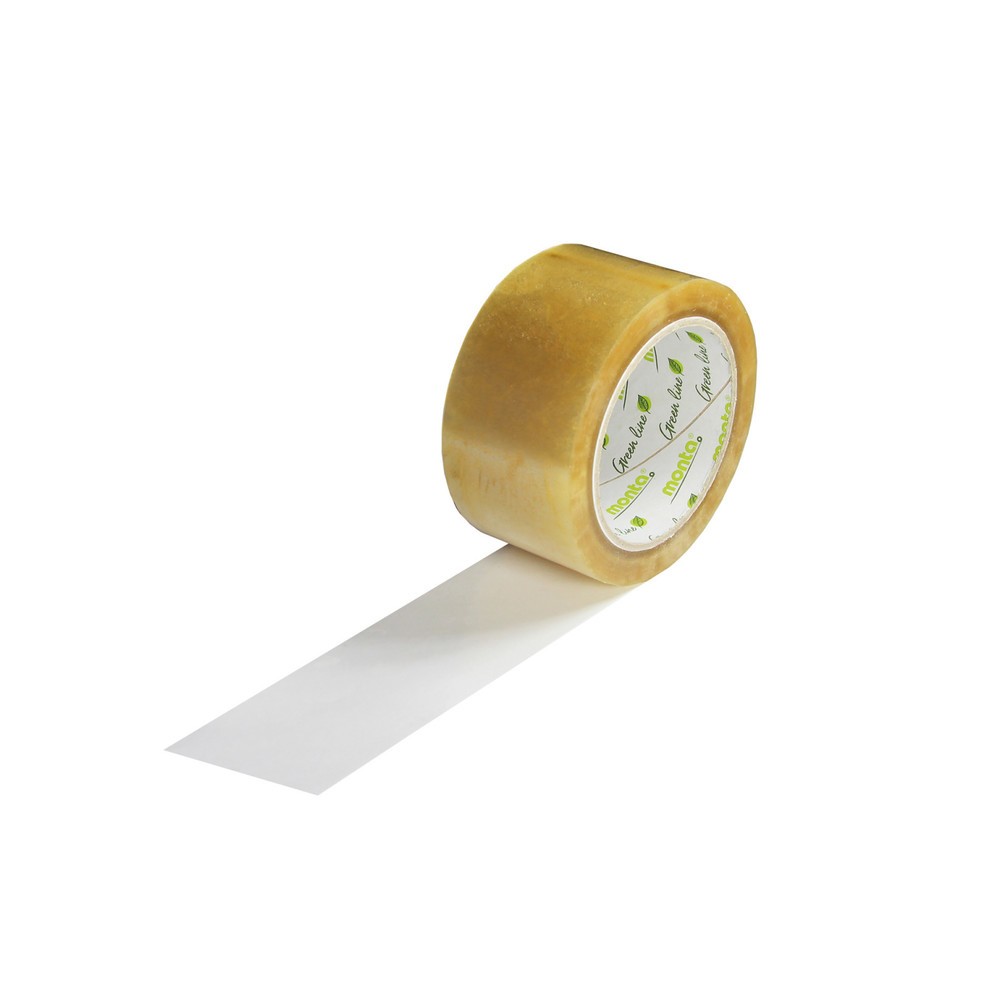 Image of  NaturkautschukkleberPLA-Packband, 50mm breitx80lfm, 47µ, transparent, monta biopack 860 PLA-Packband, 50mm breitx80lfm, 47µ, transparent, monta biopack 860