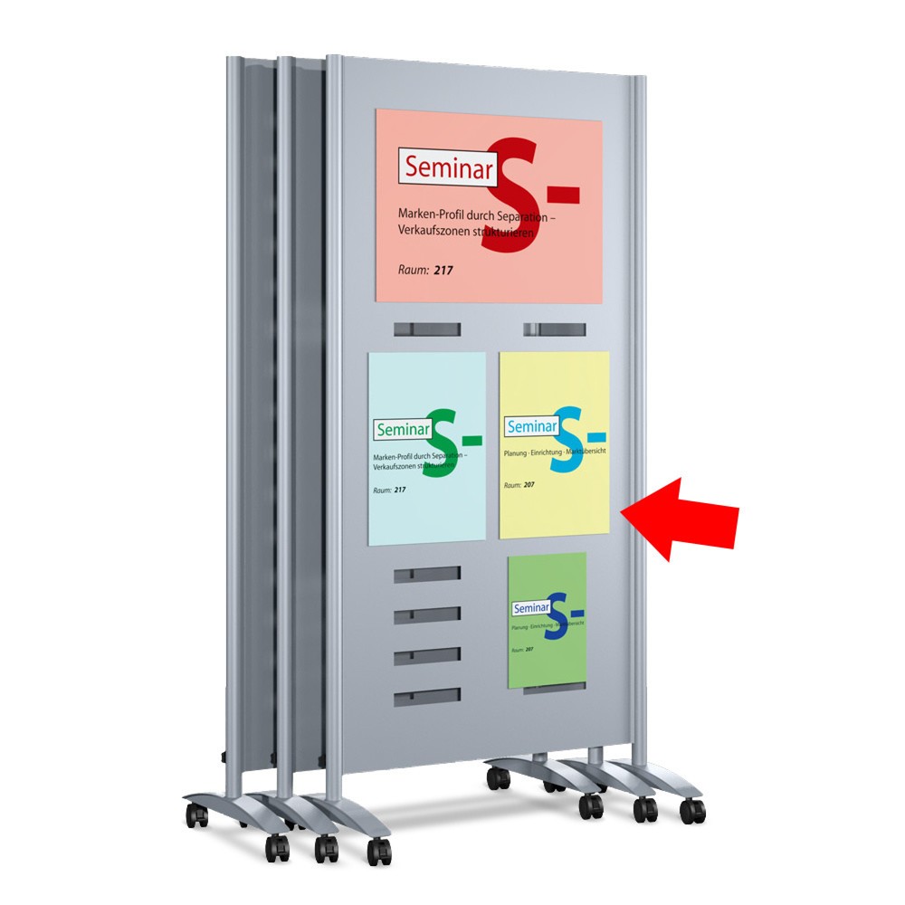 Image of  Erhältlich im Format DIN A1–A4Plakattasche für Trennwandsystem, DIN A3 Plakattasche für Trennwandsystem, DIN A3