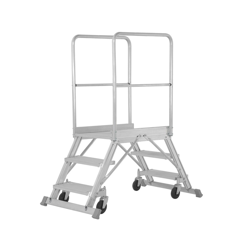 Image of Podestleitern von HYMER – für hohe Arbeitsflexibilität Sie suchen nach einer Hilfe, um möglichst vielseitig in grössere Arbeitshöhen zu gelangen? Mit der Podesttreppe HYMER, 2-seitig besteigbar, gehen Sie an den verschiedensten Orten Ihrer Arbeit nach. Ge