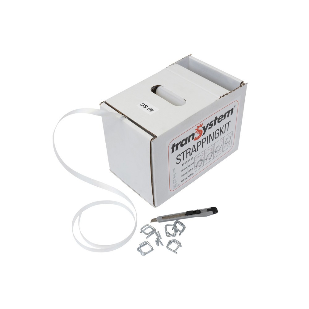 Image of  KorrosionsfreiPolyesterband "Dispenser Box", 13 mm breit x 250 lfm, weiss, 0,50 mm stark Polyesterband "Dispenser Box", 13 mm breit x 250 lfm, weiss, 0,50 mm stark