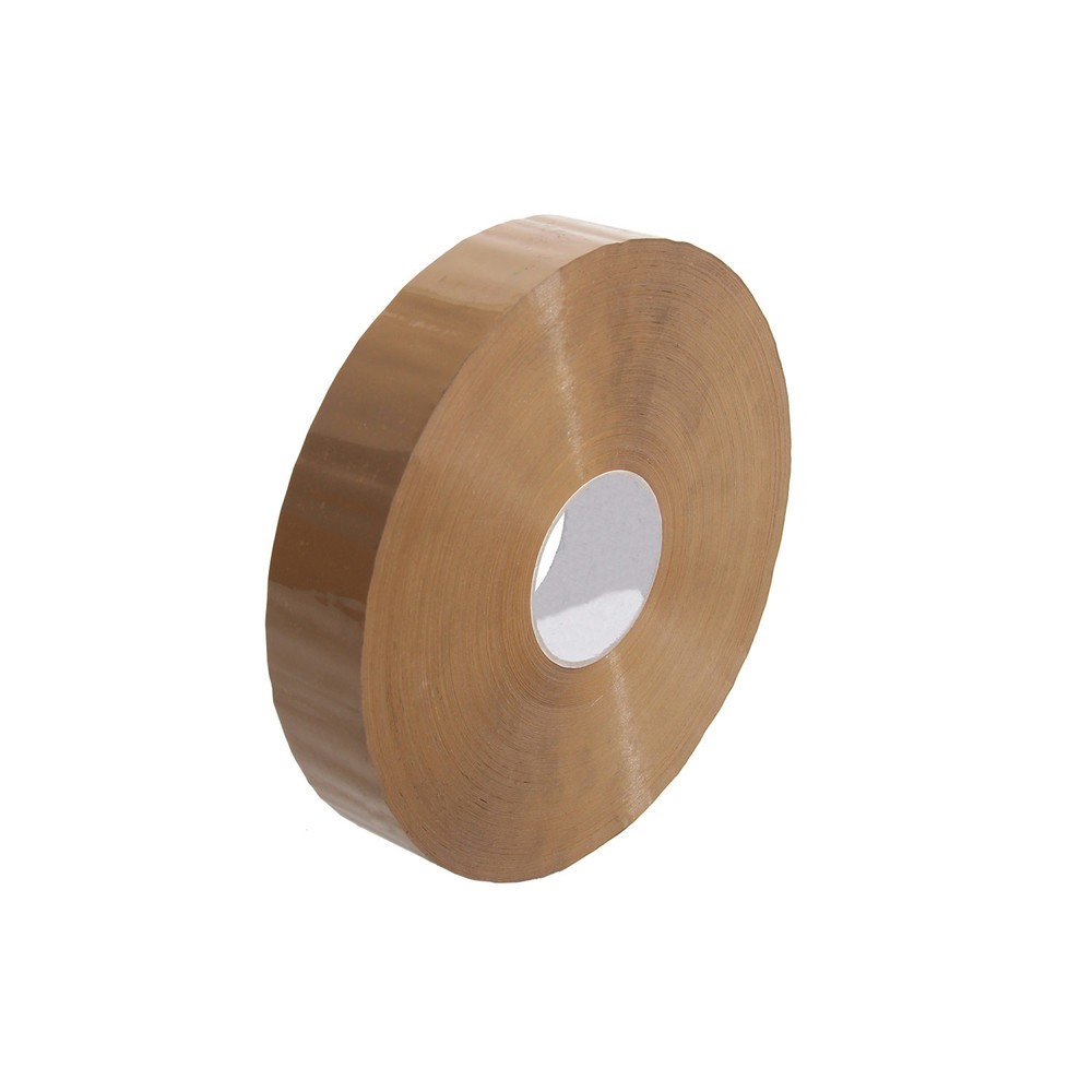 Image of  Lösungsmittelfreier Hotmelt-KleberPP-Packband, Grossrolle, 50 mm breit x 990 lfm, 45 µ, braun, Hotmelt-Kleber PP-Packband, Grossrolle, 50 mm breit x 990 lfm, 45 µ, braun, Hotmelt-Kleber