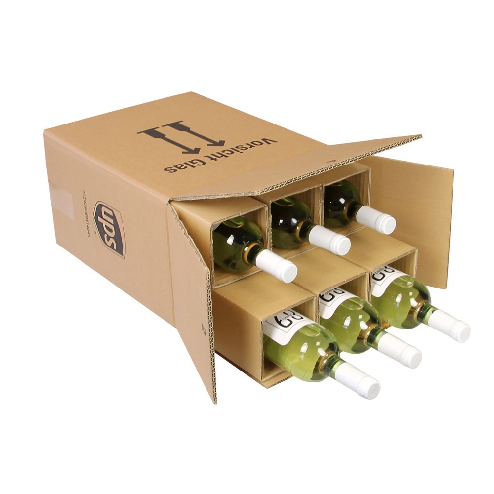 Image of  Auch für langhalsige Schlegelflaschen geeignet (z. B. Obstbrände)PTZ-Flaschenkarton 2-wellig, 305 x 210 x 383 mm ( L x B x H ), braun PTZ-Flaschenkarton 2-wellig, 305 x 210 x 383 mm ( L x B x H ), braun