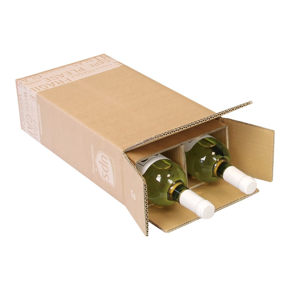 Image of  Auch für langhalsige Schlegelflaschen geeignet (z. B. Obstbrände)PTZ-Flaschenkarton 2-wellig, 205 x 105 x 400 mm ( L x B x H ), braun, postgepr. PTZ-Flaschenkarton 2-wellig, 205 x 105 x 400 mm ( L x B x H ), braun, postgepr.