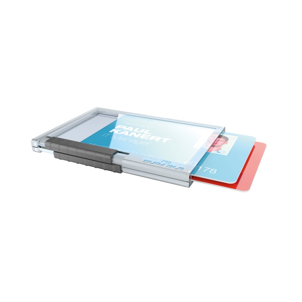 Image of  Kombinierbar mit Textilband oder JojoPushbox DURABLE Duo für 2 Betriebsausweise Pushbox DURABLE Duo für 2 Betriebsausweise