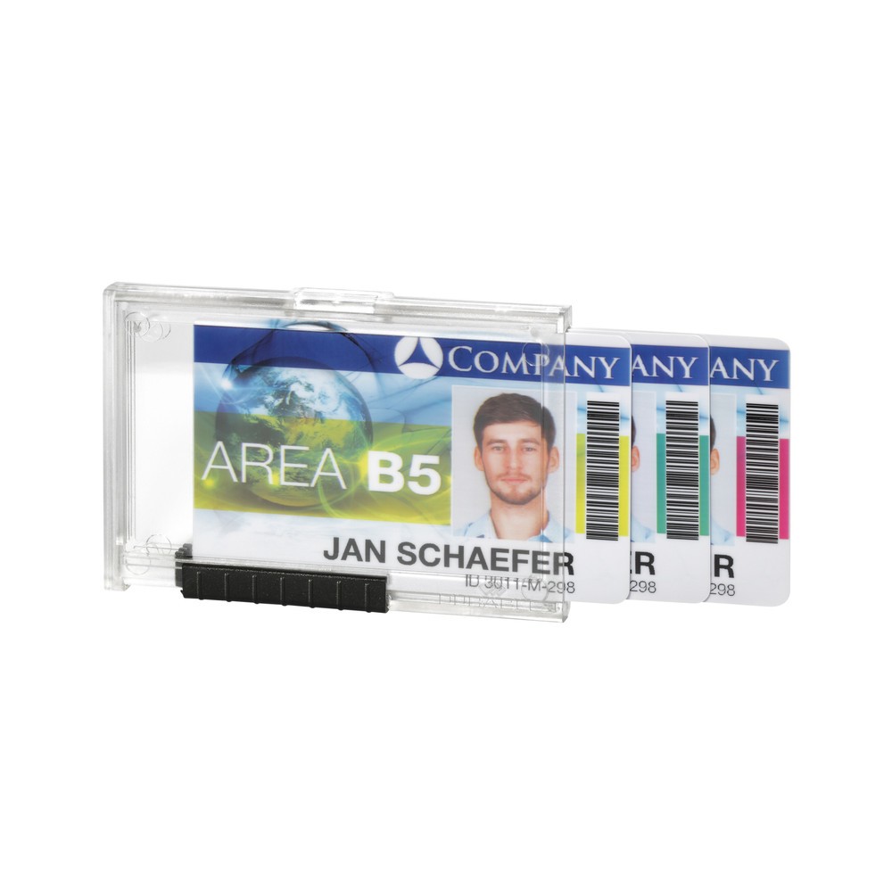 Image of  Kombinierbar mit Textilband oder JojoPushbox DURABLE Trio für 3 Betriebsausweise Pushbox DURABLE Trio für 3 Betriebsausweise