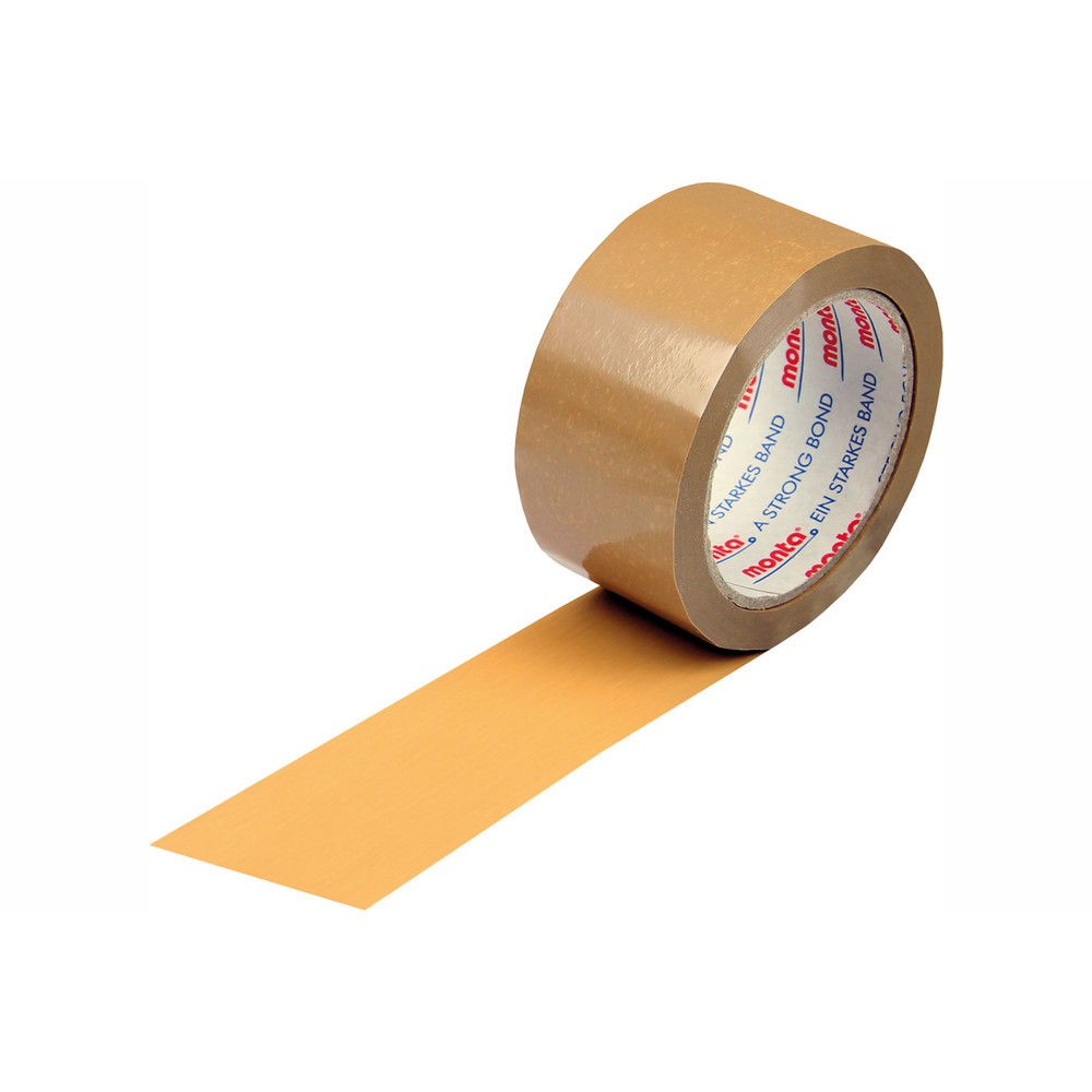 Image of  NaturkautschukkleberPVC-Klebeband, 50 mm breit x 66 lfm, Stärke 52 µ, leise, braun, monta 283 PVC-Klebeband, 50 mm breit x 66 lfm, Stärke 52 µ, leise, braun, monta 283