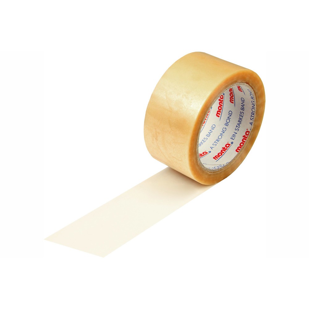 Image of  NaturkautschukkleberPVC-Klebeband, 50 mm breit x 66 lfm, Stärke 52 µ, leise, transparent, monta 283 PVC-Klebeband, 50 mm breit x 66 lfm, Stärke 52 µ, leise, transparent, monta 283