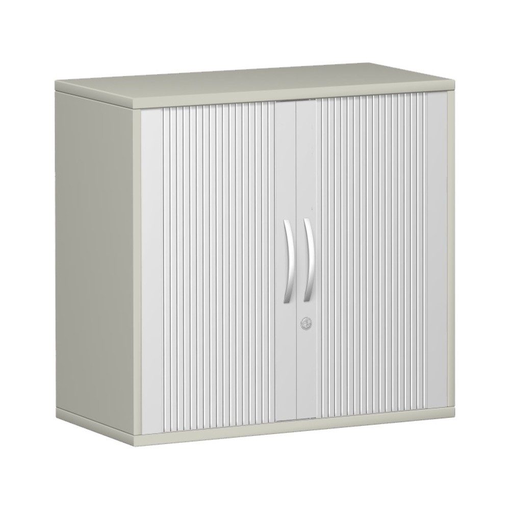 Image of Der Querrollladenschrank PROFI für eine flexible Büromöbelausstattung Ein Querrollladenschrank eignet sich ideal für die Verwendung in beengten Büros, denn durch den Schiebemechanismus der Rollos lässt er sich platzsparend öffnen. Der Büro-Rollladenschran