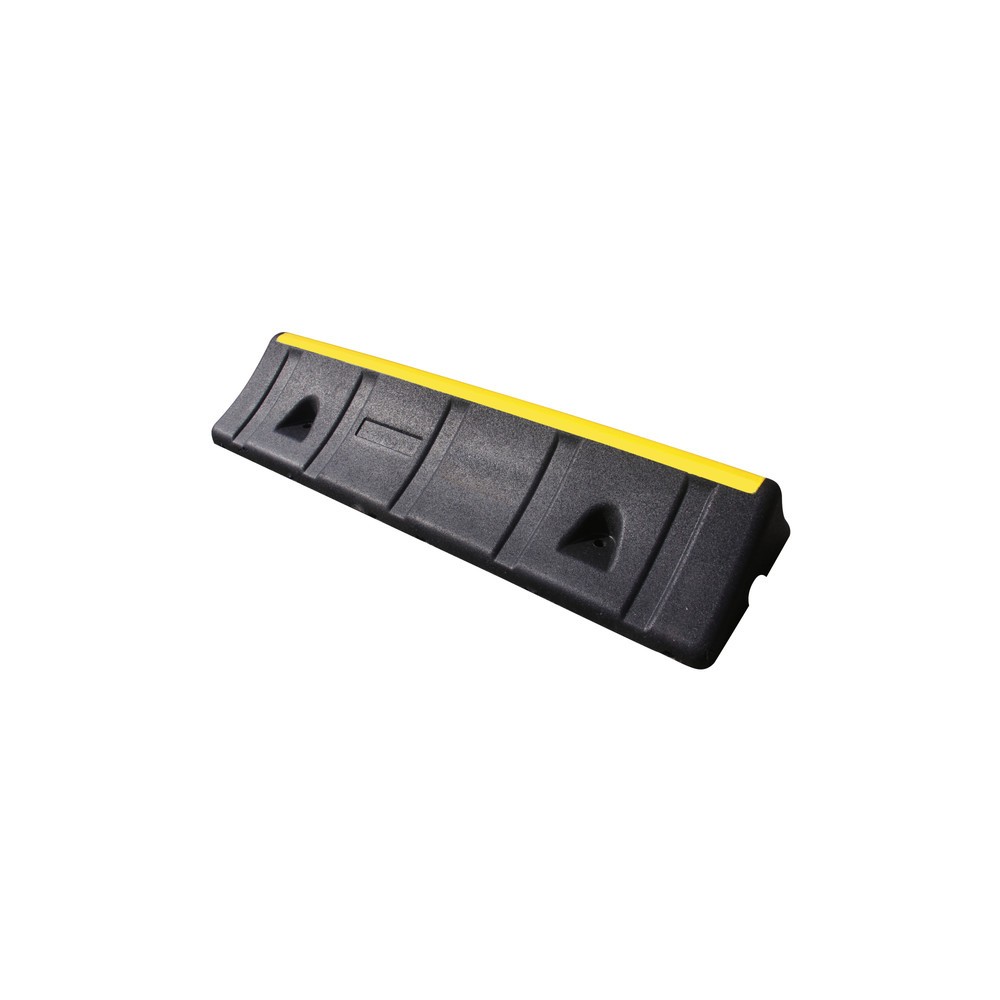 Image of Vermeidung von Schäden an Fahrzeugen, Gebäuden oder Anbauten Der Radstopp Heavy Duty ist aus umweltschonendem, recycelbarem Gummi gefertigt und daher besonders robust und widerstandsfähig. Dank des integrierten Kabelkanals an der Unterseite dient der Park