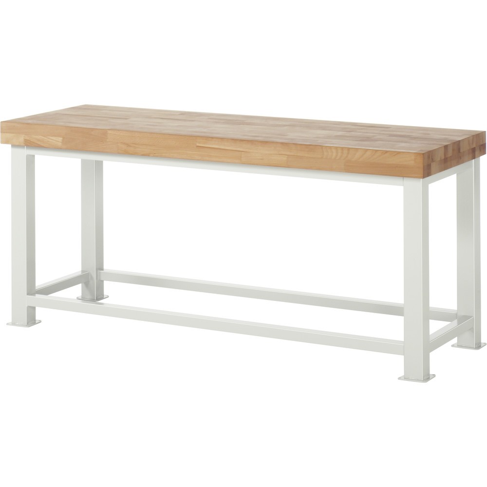 Image of Buche-Massiv-Arbeitsplatte, Stärke 100 mm. Buchen-Riegel mit Keilzinken-Verleimung. Vorderkante mit Radius, andere Kanten gefast. Oberflächenschutz durch umweltfreundliches Lackleinöl. Der Klassiker unter den Arbeitsplatten: belastbar, druckfest, langlebi