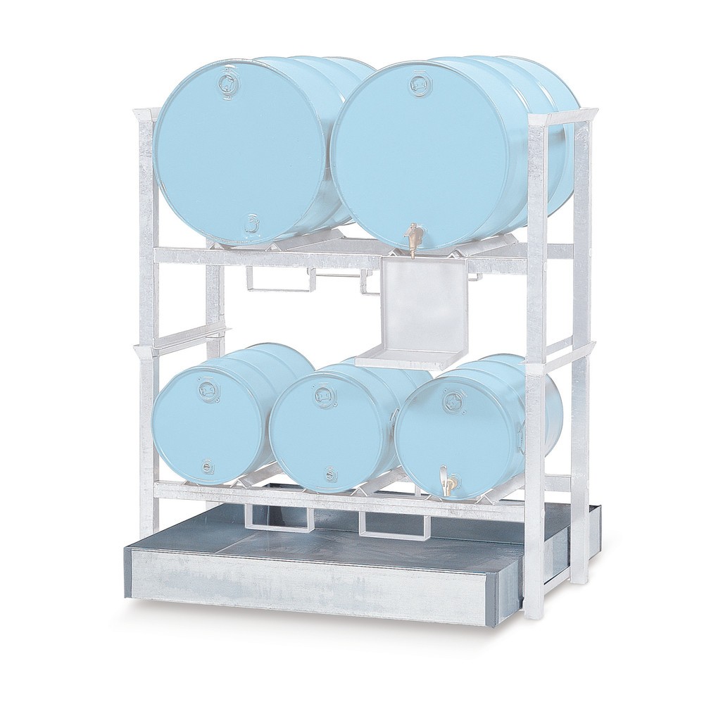 Image of Zum Lagern von Gefahrstoffen: Regalbodenwannen asecos® aus Stahl, für ein Fassregal, zum Einschieben Diese Bodenwanne schieben Sie in die unterste Regalebene. Die Regalwanne fängt entzündbare und gewässergefährdende Flüssigkeiten aller Gefährdungsklassen 