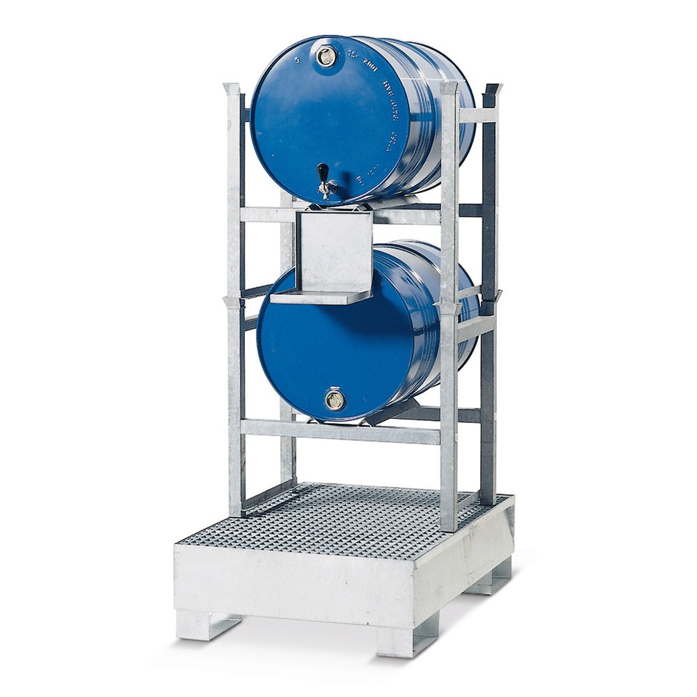 Image of Regalbodenwannen asecos® für Fassregale: Gefahrstoffe sicher lagern und abfüllen Kombinieren Sie die Regalwannen mit dem passenden Fassregal: Sie erhalten ein sicheres Gefahrstofflager. Die vorstehenden Auffangwannen ermöglichen das direkte Abfüllen aus d