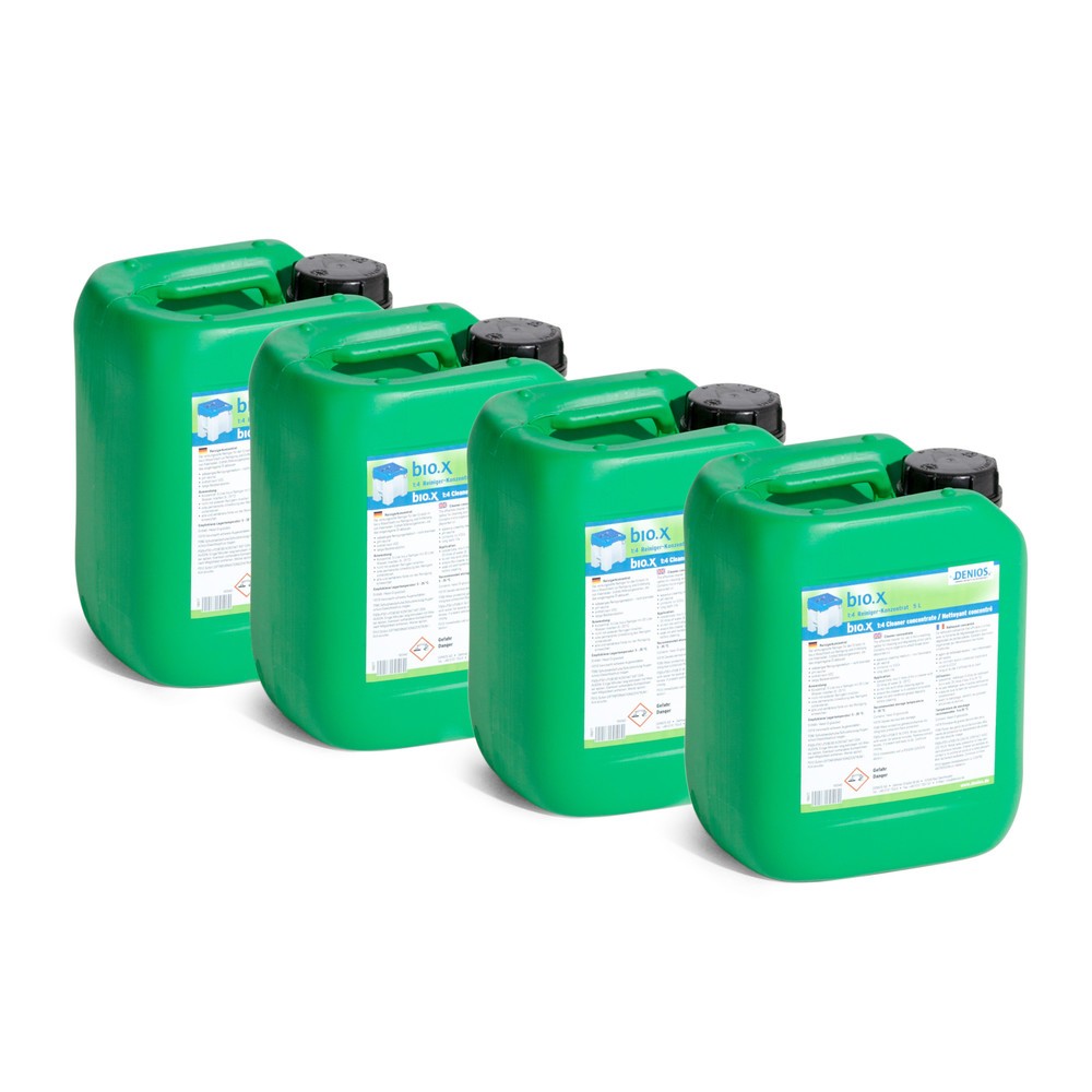 Image of  Rückstandslos abspülbarReinigungsmittel bio.x Konzentrat, Set zur Erstbefüllung, 4x 5-Liter-Kanister Reinigungsmittel bio.x Konzentrat, Set zur Erstbefüllung, 4x 5-Liter-Kanister