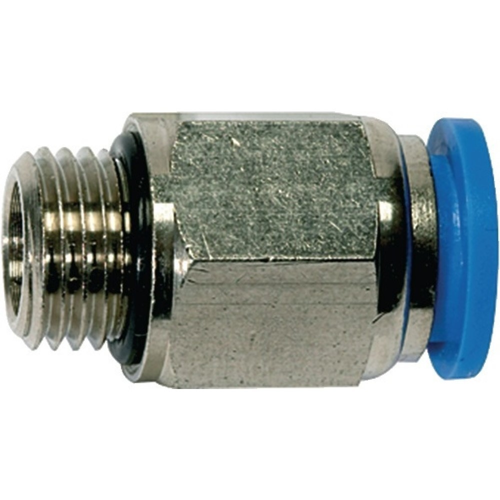 Image of  SW: 17mmRIEGLER Gerade Steckverschraubung Blaue Serie, mit O-Ring u. Aussensechskant zylindrisch, Aussengewinde G 1/4 ″ SW 14 mm, 8 mm 6 mm RIEGLER Gerade Steckverschraubung Blaue Serie, mit O-Ring u. Aussensechskant zylindrisch, Aussengewinde G 1/4 ″ SW