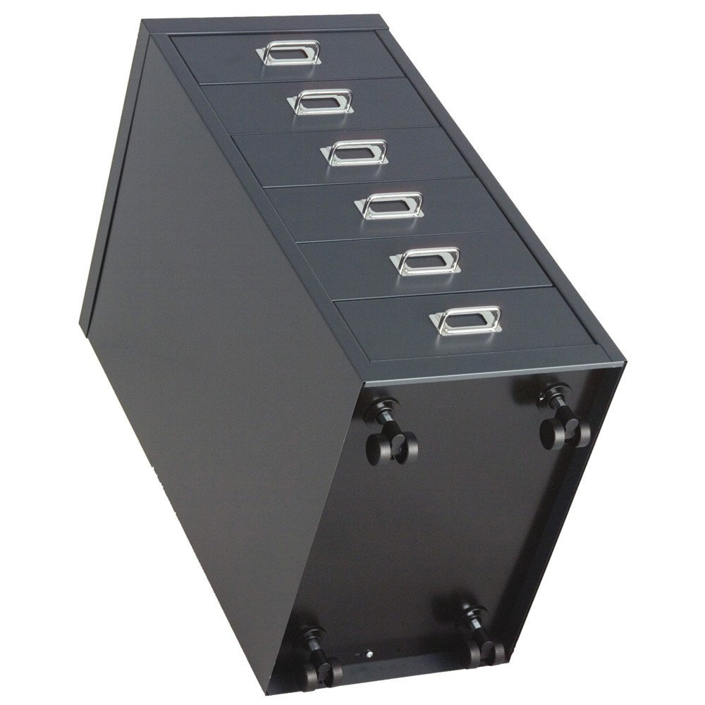 Image of Der Rollen-Set für mobile Arbeitsplätze In Schubladenschränken bewahren Sie Arbeitsutensilien, Unterlagen und Materialien geordnet an Ihrem Arbeitsplatz auf. Falls dieser aus logistischen Gründen häufig wechselt, statten Sie Ihre Schubladenbox mit Rollen 