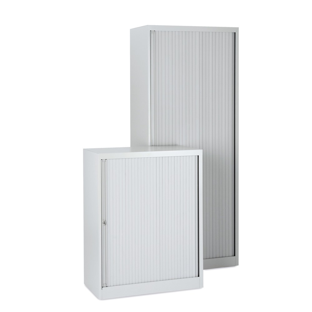 Image of Rollladenschrank mit komplett einfahrbaren Rollladen Der Rollladenschrank BISLEY mit 2 Ordnerhöhen eignet sich optimal für die Nutzung in Räumen mit geringer Stellfläche. Er bietet viel Stauraum und durch die vollständig im Korpus einfahrbaren Rollladen s