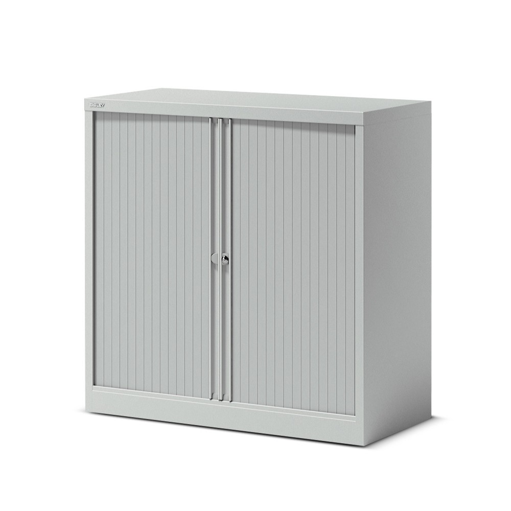 Image of Praktischer Rollladenschrank BISLEY Essentials Sie haben wenig Platz in Ihrem Büro und offene Schranktüren behindern Sie nur? Dann ist ein Schrank mit an den Seiten versenkbaren Rollläden die ideale Lösung für Sie. Mit dem Rollladenschrank BISLEY Essentia