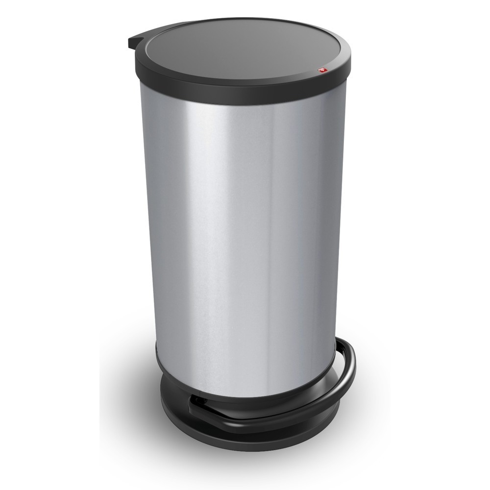 Image of Funktionaler Alltagshelfer: der runde Kunststoff-Abfalleimer PASO mit Trittfunktion Egal ob Abschminktücher im Bad oder Bio- und Verpackungsmüll in der Küche: In dem runden Rothopro® PASO Treteimer entsorgen Sie alles sauber und dezent. Aus hochwertigem K