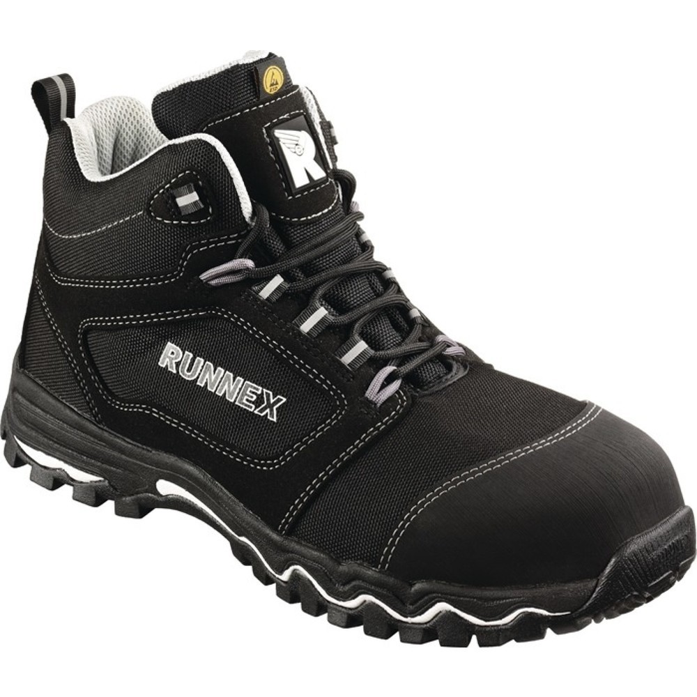 Image of  Norm: EN ISO 20344/20345RUNNEX Sicherheitsstiefel LightStar 5323, S3 SRC ESD EN ISO 20344/20345, Grösse 46 schwarz/weiss/grau, Mikrofaser/Textil RUNNEX Sicherheitsstiefel LightStar 5323, S3 SRC ESD EN ISO 20344/20345, Grösse 46 schwarz/weiss/grau, Mikrof