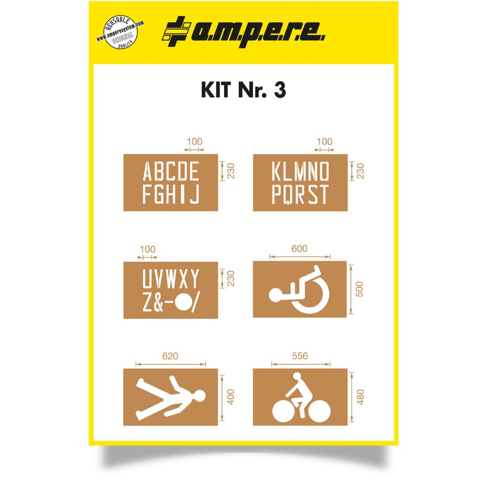 Image of  Zur mehrfachen Verwendung mit abriebfester Sprühfarbe geeignetSchablonen Set 3 à 6 Schablonen Schablonen Set 3 à 6 Schablonen