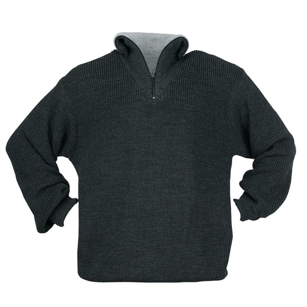 Image of  hochwertiger Troyer-Pullover in besonders schwerer, warmer Strapazierqualität (Perlfangstrick)SCHEIBLER Pullover Gr.L anthrazit SCHEIBLER Pullover Gr.L anthrazit