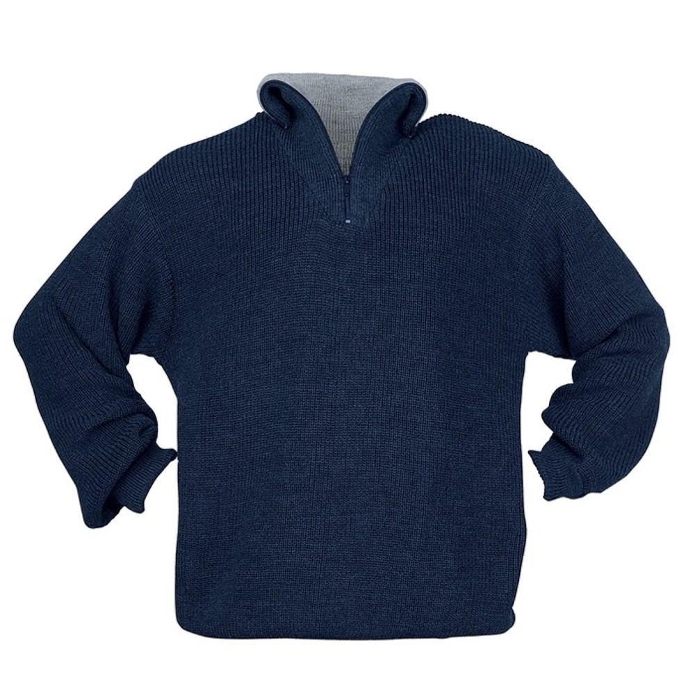 Image of  hochwertiger Troyer-Pullover in besonders schwerer, warmer Strapazierqualität (Perlfangstrick)SCHEIBLER Pullover Gr.M marine SCHEIBLER Pullover Gr.M marine