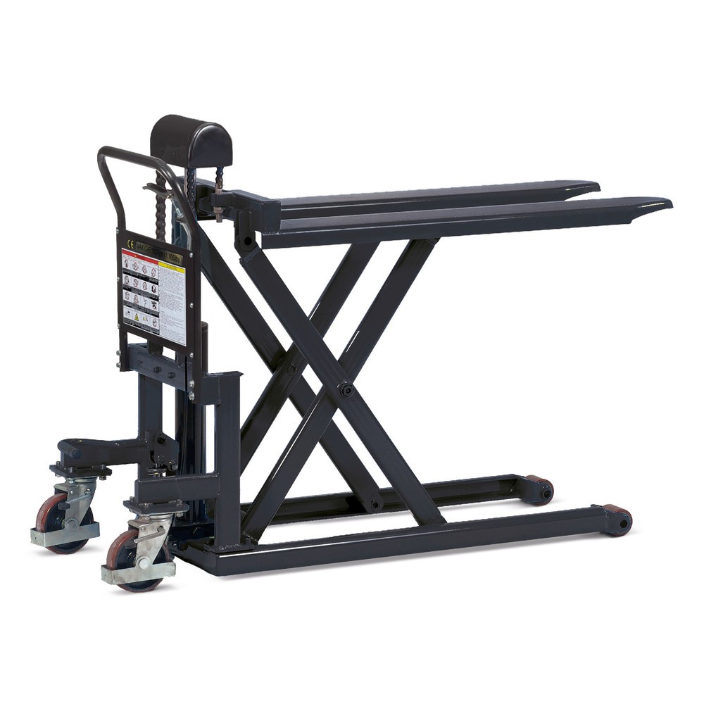 Image of Verwindungsfreier Scheren-Gabelwagen mit Ergonomie-Extras Der Scheren-Hubwagen fetra® ist die langlebige Lösung für ergonomisches und rückenschonendes Verfahren von Paletten und Lagerbehältern. Aus verwindungsfreiem Profilstahl gebaut, eignet sich der Hub