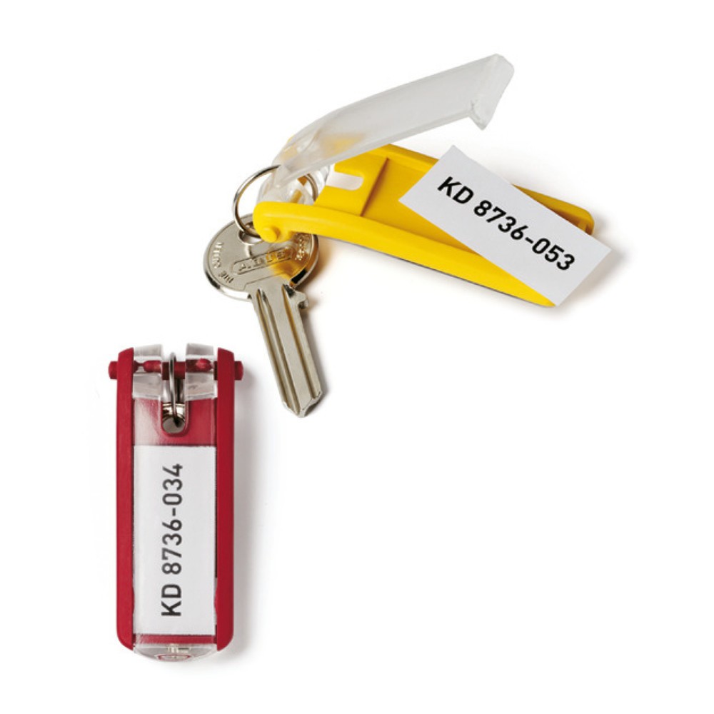 Image of  Einfache Beschriftung durch Aufklappen der SchutzkappeSchlüsselanhänger CLIP, 12 Stk/VE, rot Schlüsselanhänger CLIP, 12 Stk/VE, rot