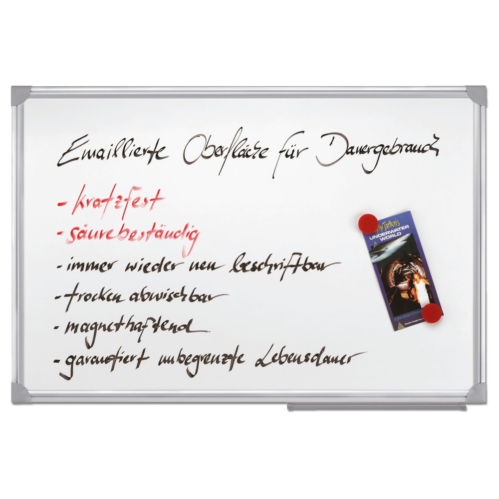 Image of Feueremaillierte Tafel für dauerhaftes Beschreiben Die emaillierte Schreibtafel FRANKEN X-tra! Line ermöglicht Ihnen die professionelle Präsentation Ihrer Ideen. Auf der magnethaftenden Oberfläche können zudem Papiermaterialien aller Art gut sichtbar ange